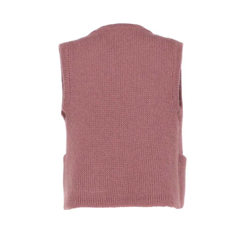 Chloé mauve knitted open vest. Round collar and two patch pockets.

Size: 42 IT

Flat measurements
Height: 52 cm
Bust: 37 cm

Product code: X0779

Composition: 100% Wool

Condition: Very good conditions