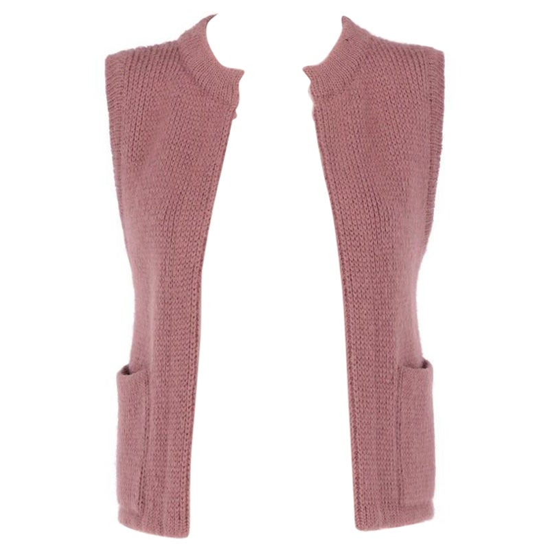 90s Chloé mauve knitted wool open vest