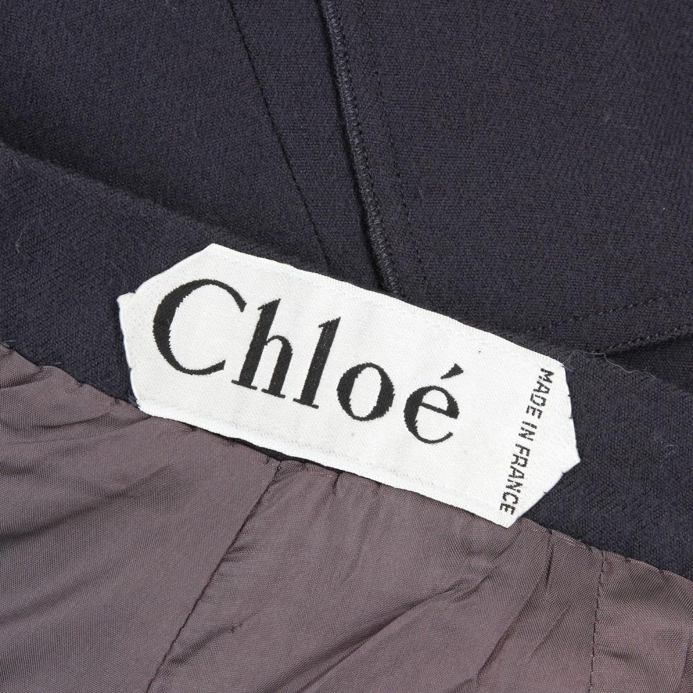 90s Chloé Vintage Wine-colored Wool Midi Skirt 2