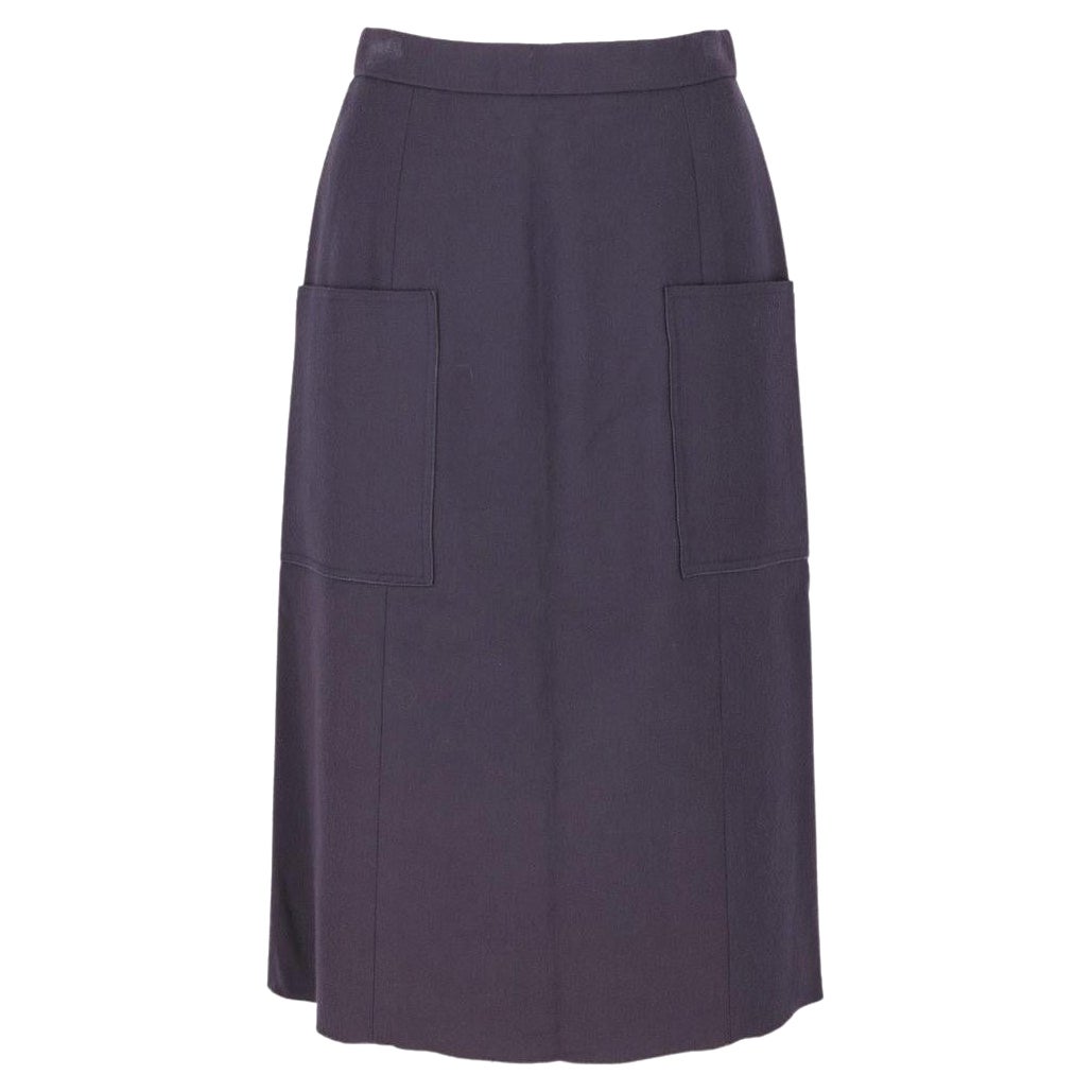 90s Chloé Vintage Wine-colored Wool Midi Skirt