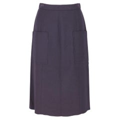 90s Chloé Vintage Wine-colored Wool Midi Skirt