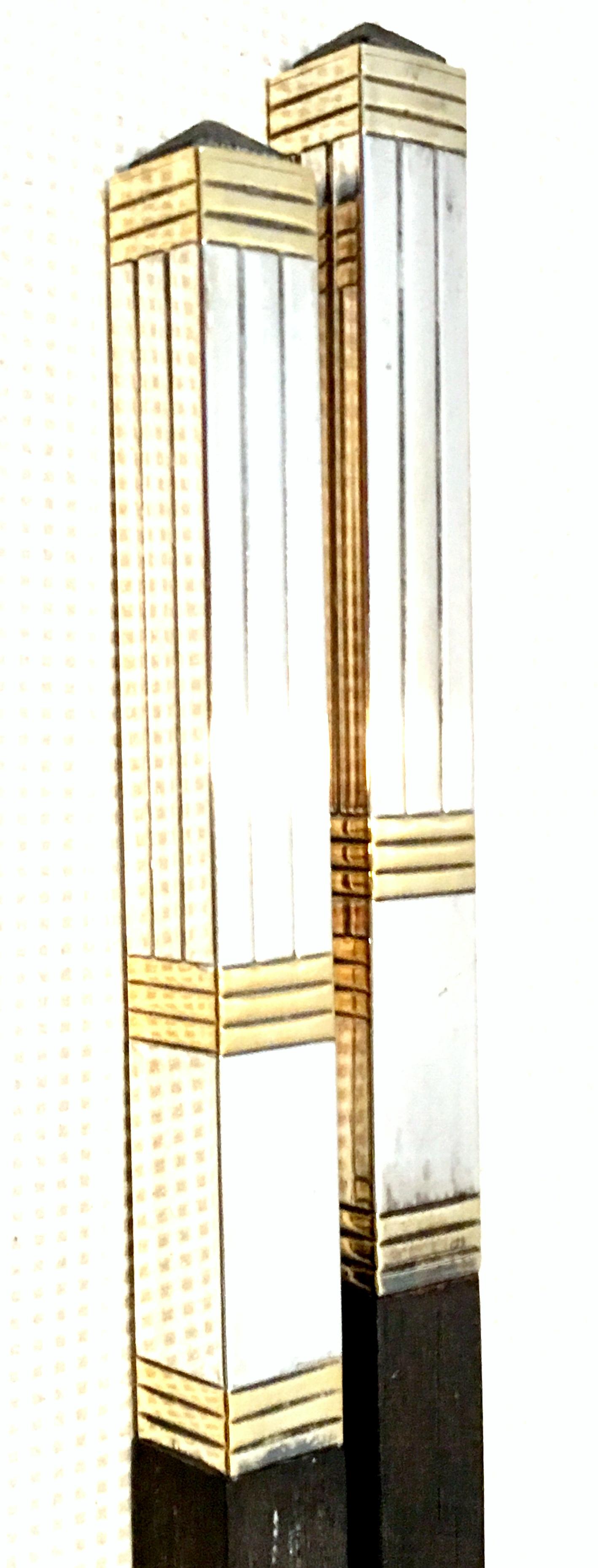 1990s Christofle Silver France Ebony, Sterling Silver & Gold Pair of Chopsticks In Excellent Condition In West Palm Beach, FL