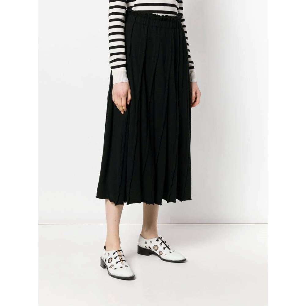 Black 90s Comme des Garçons black wool blend skirt For Sale
