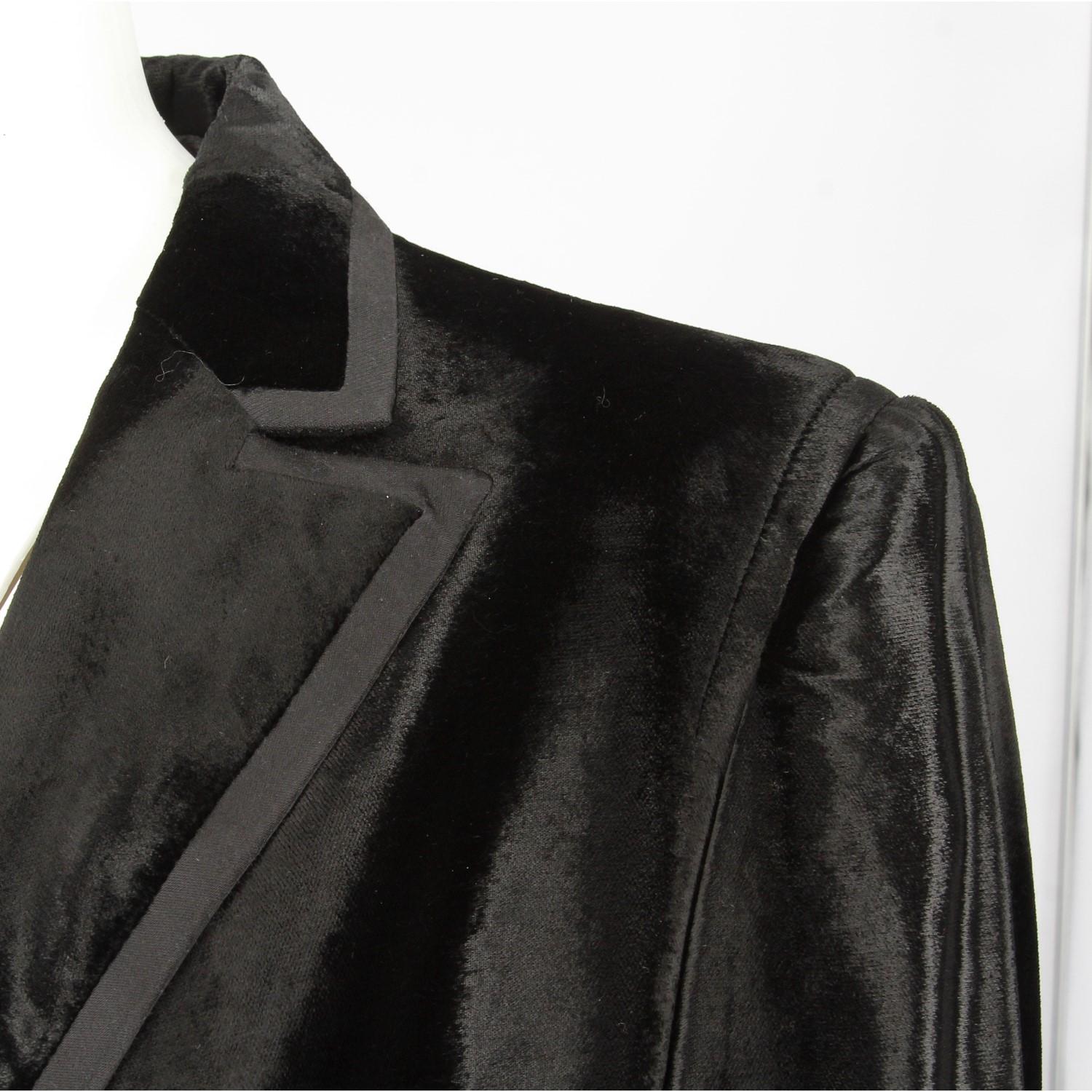 90s Costume National Black Velvet Vintage Coat 1