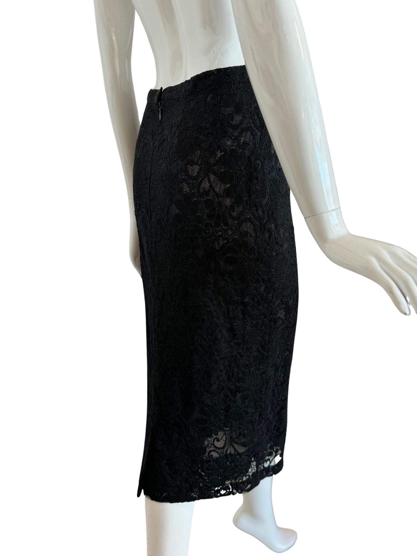 Women's 90s D&G Top Skirt Set Black Lace For Sale