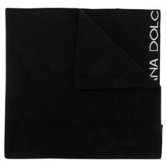 Dolce & Gabbana - Écharpe noire à logo, vintage, années 90
