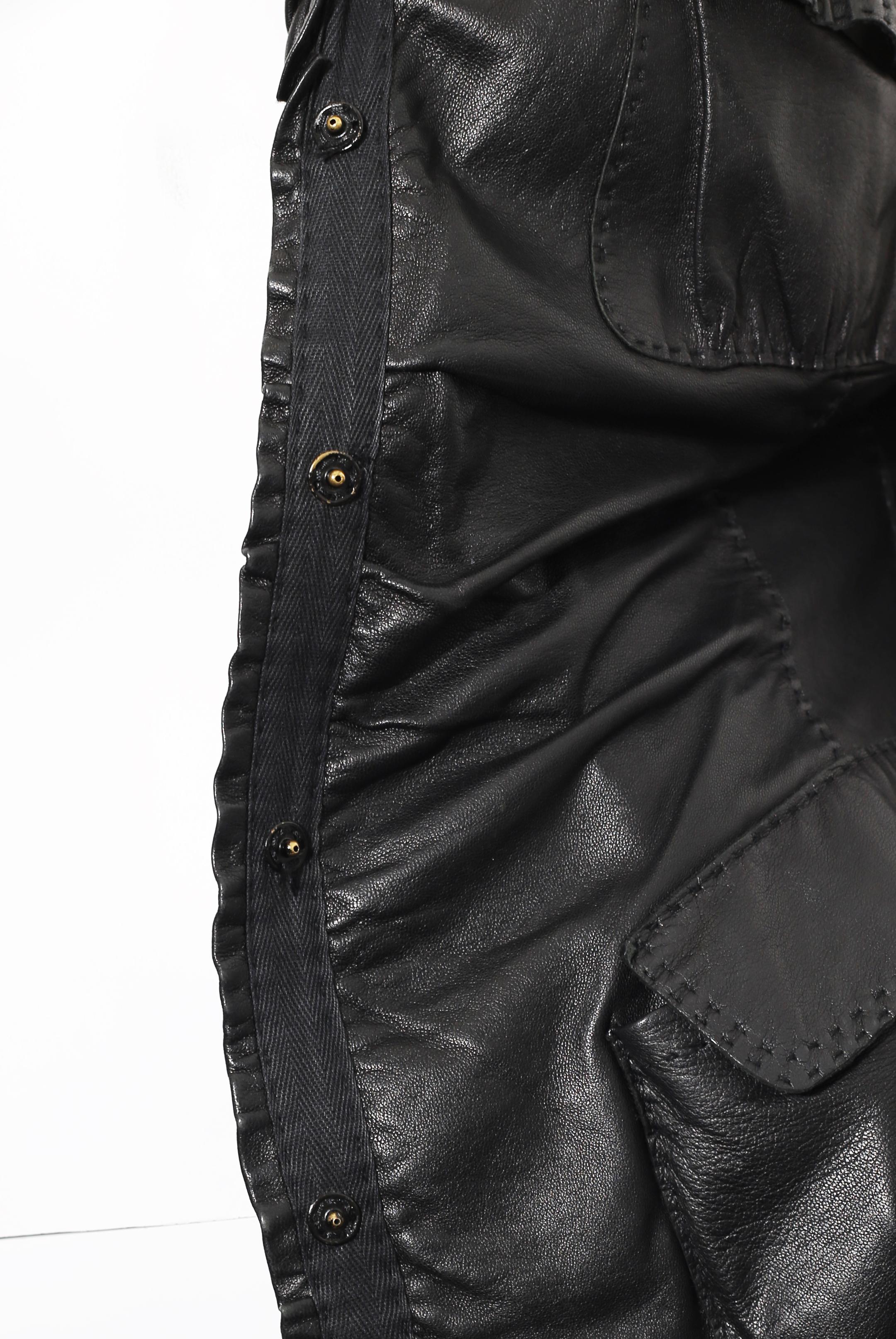 90s DONNA KARAN Black Label Lambskin black leather vest In Excellent Condition In  Bilbao, ES