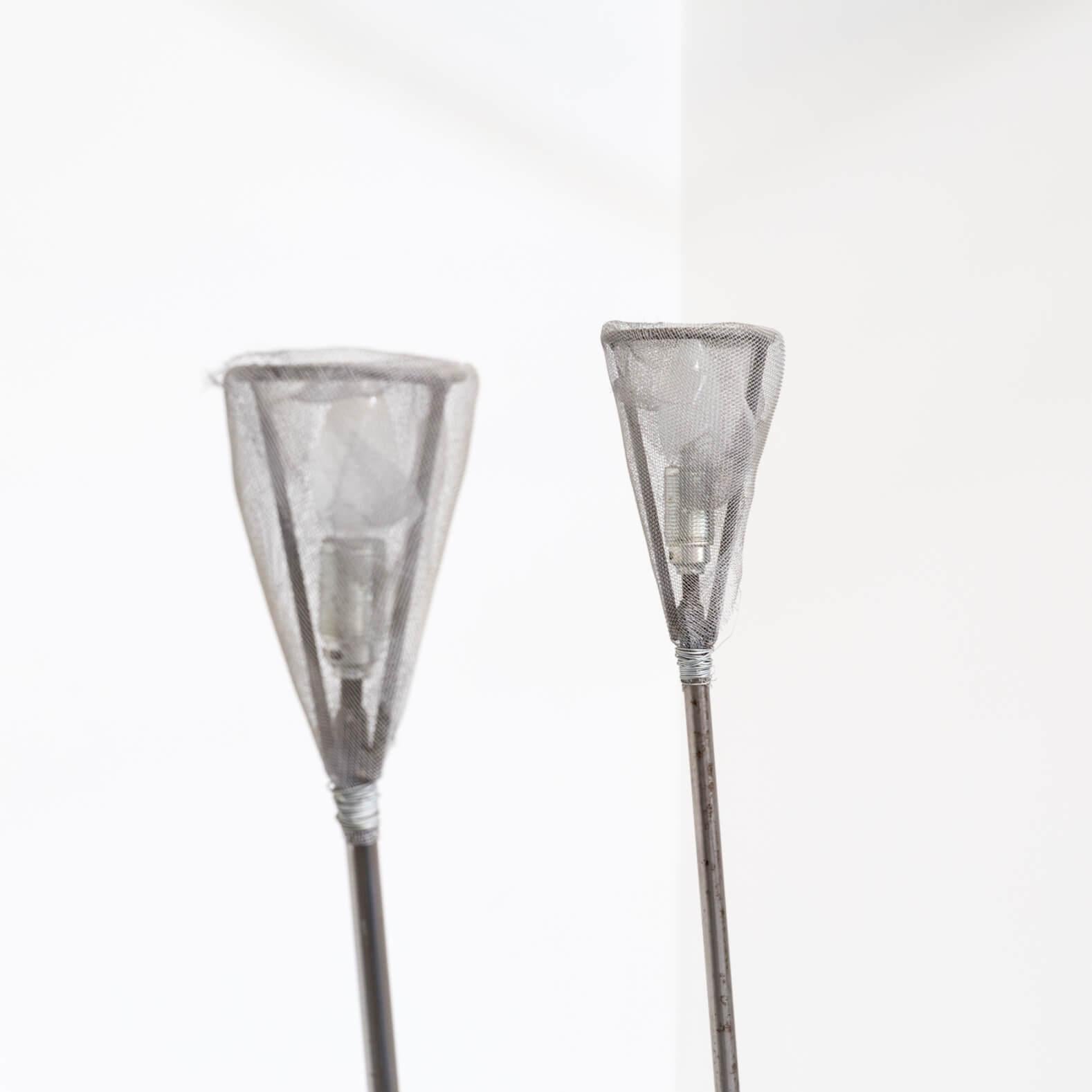 Italian 1990s Early Edition Metal Floor Lamp for Baxter, Set of 2 For Sale