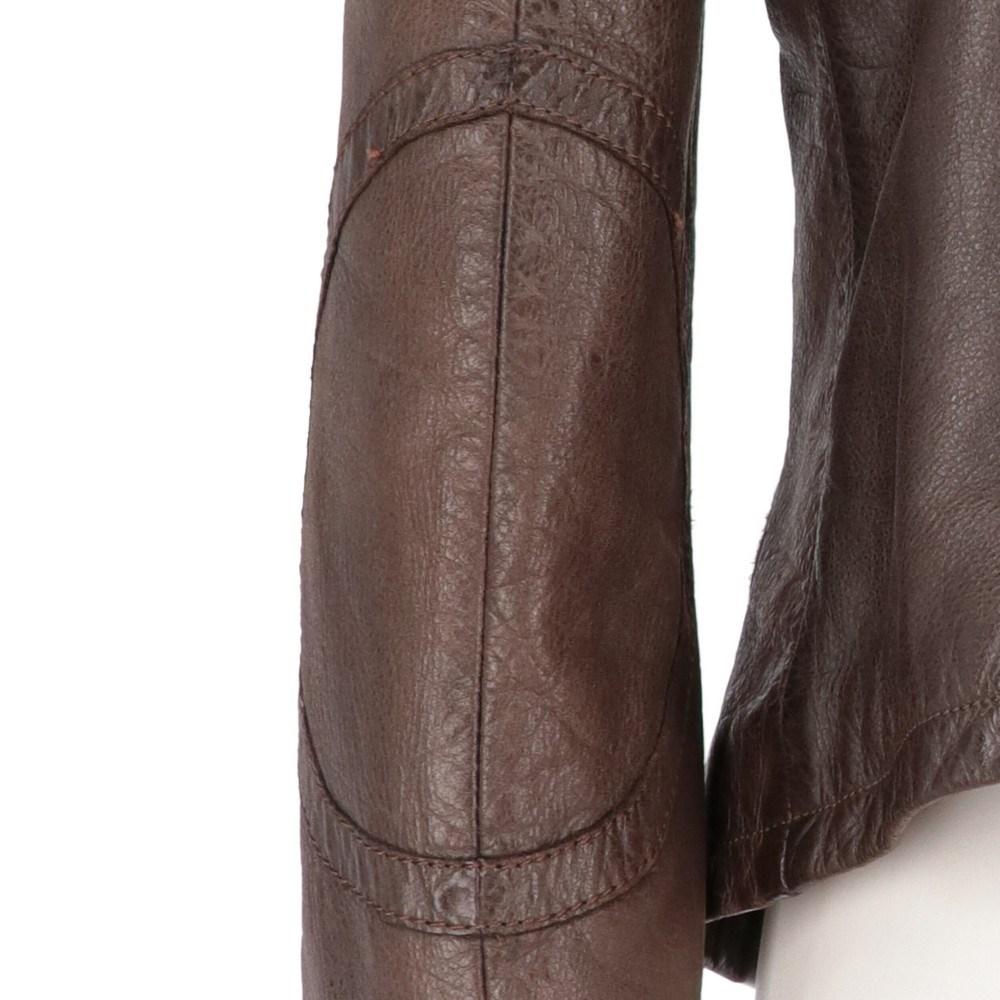emporio armani brown leather jacket