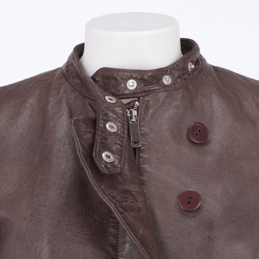 90s Emporio Armani Vintage brown leather jacket In Excellent Condition In Lugo (RA), IT