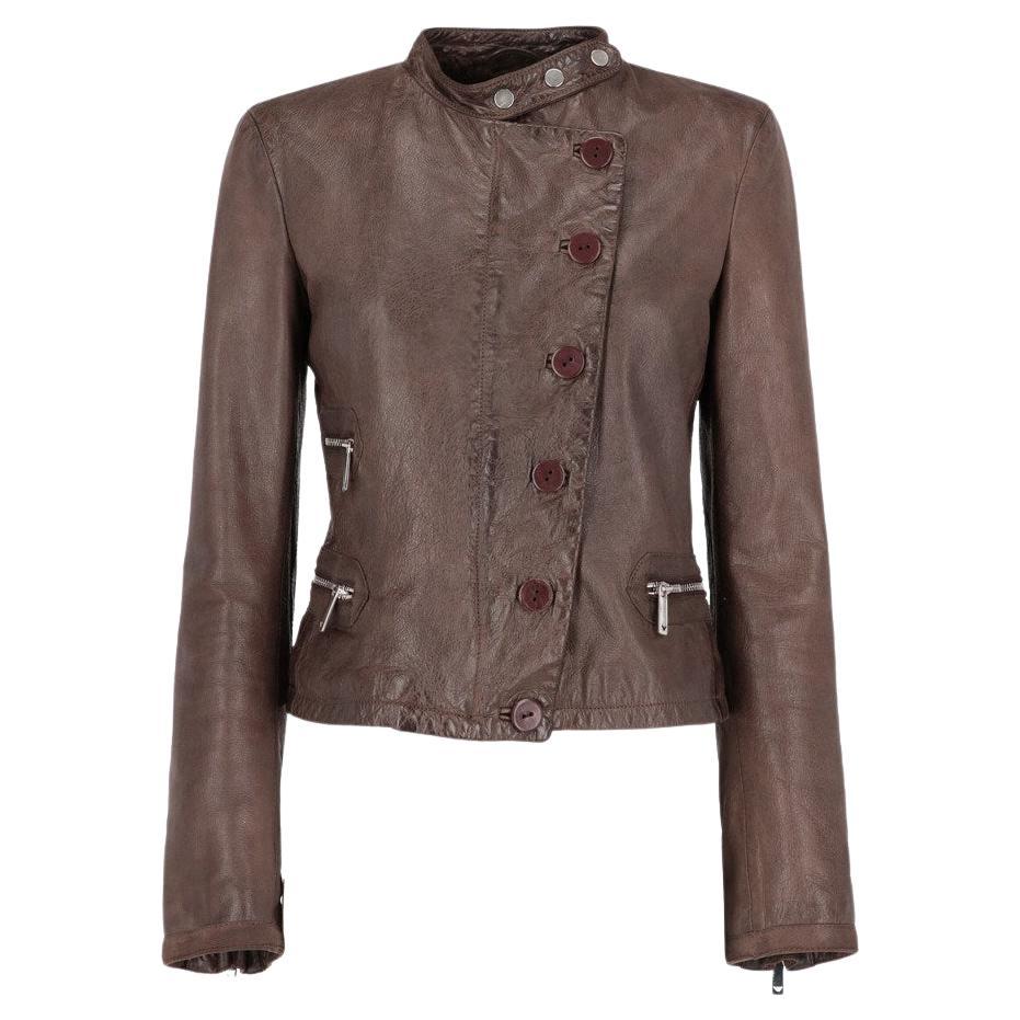90s Emporio Armani Vintage brown leather jacket at 1stDibs | womens armani  leather jacket, emporio armani brown leather jacket, armani leather jacket  women's