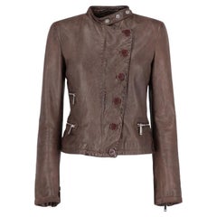 90s Emporio Armani Vintage brown leather jacket