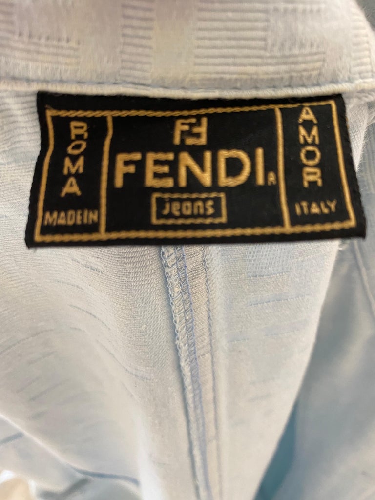 90s FENDI Blue Cotton Mini Dress For Sale at 1stDibs blue fendi