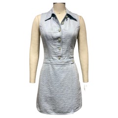 Vintage 90s FENDI Blue Cotton Mini Dress