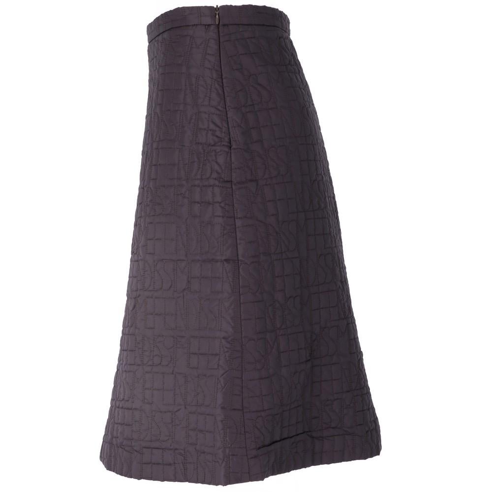 Gonna midi anni '90 Fendi Fendissime viola scuro trapuntata e logata in vendita 2