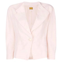 90s Fendi Vintage old pink linen fitted jacket