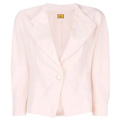 90s Fendi Vintage old pink linen fitted jacket