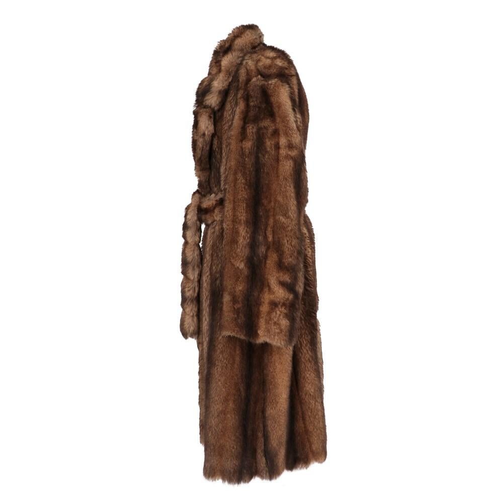 90s Filippo Alpi Vintage shaded brown faux fur coat In Excellent Condition In Lugo (RA), IT