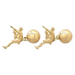 90s Football Cufflinks in 9K Yellow Gold