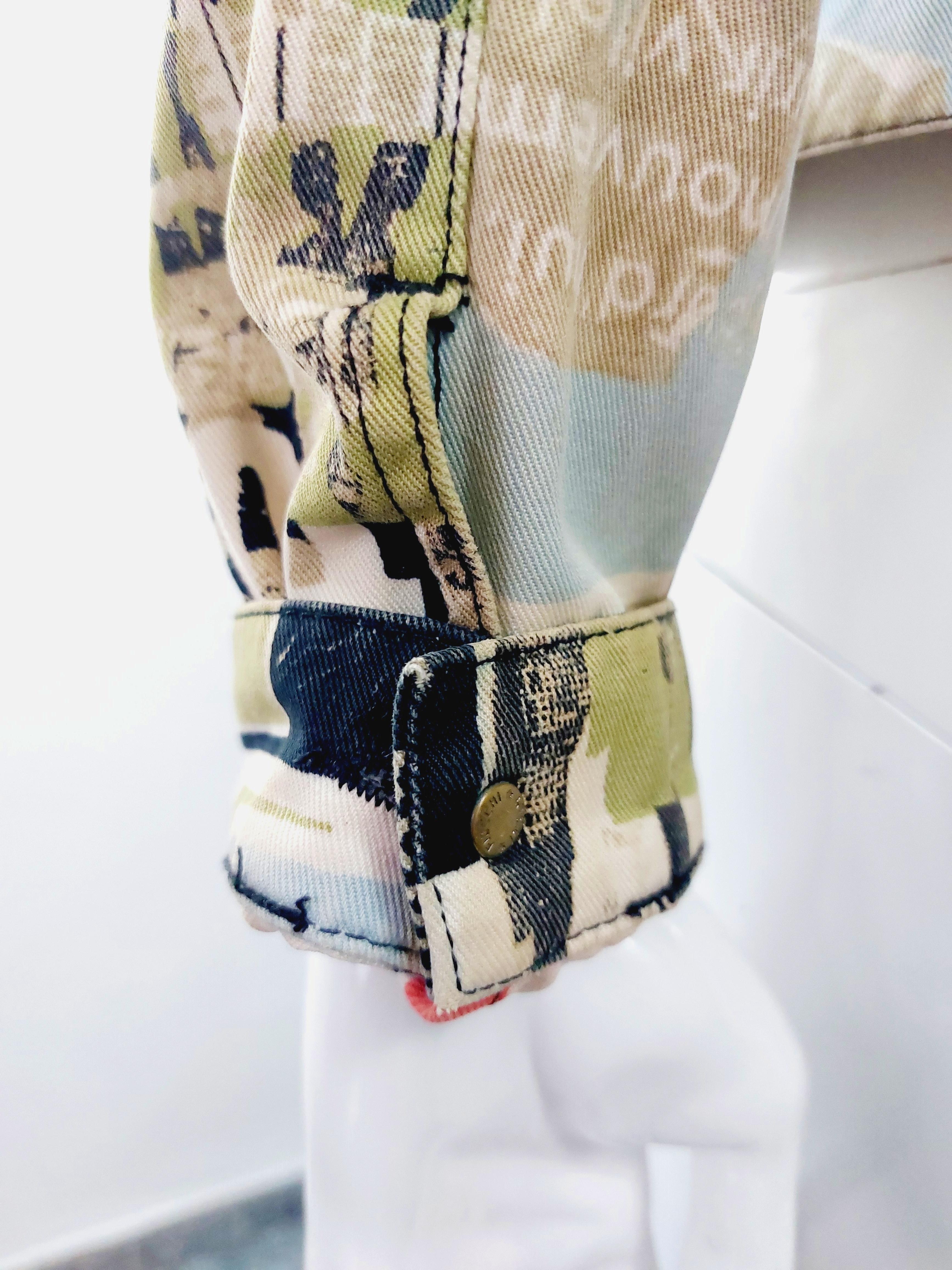 Veste en jean Gaultier Jeans Anarchy Punk Rock Fight Racism Tattoo Club des années 90 en vente 7