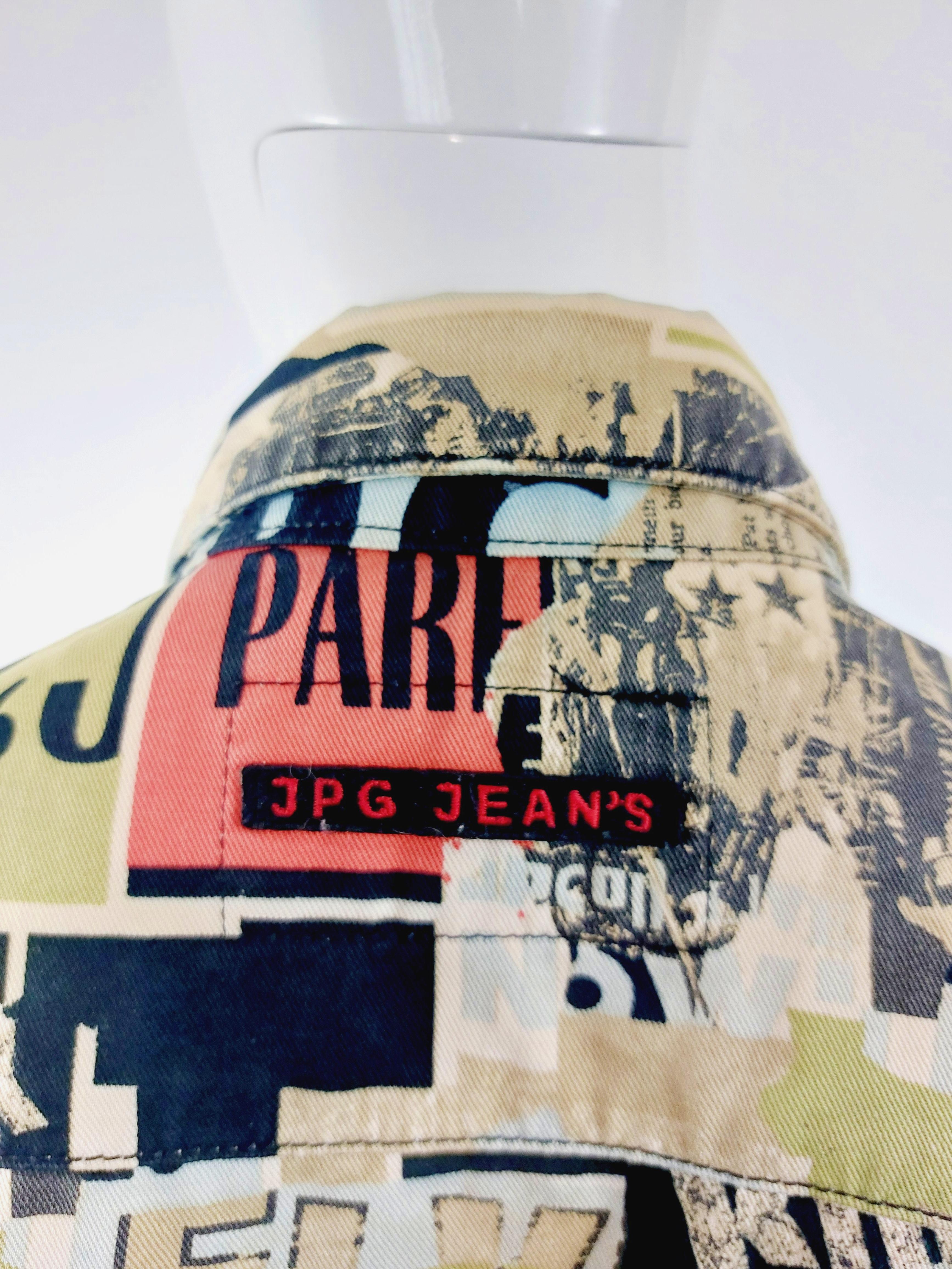 Veste en jean Gaultier Jeans Anarchy Punk Rock Fight Racism Tattoo Club des années 90 en vente 9