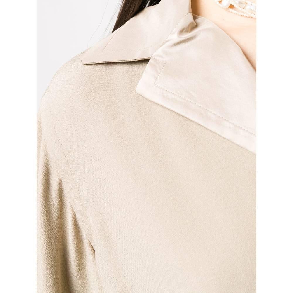 Women's 90s Gianfranco Ferré beige silk and viscose blend long shirt