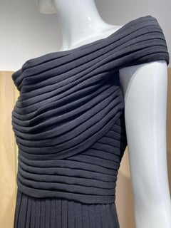 90s Gianfranco Ferre Black Pleated Gown