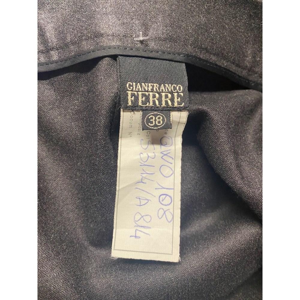 90s Gianfranco Ferré dark gray wool trousers For Sale 1
