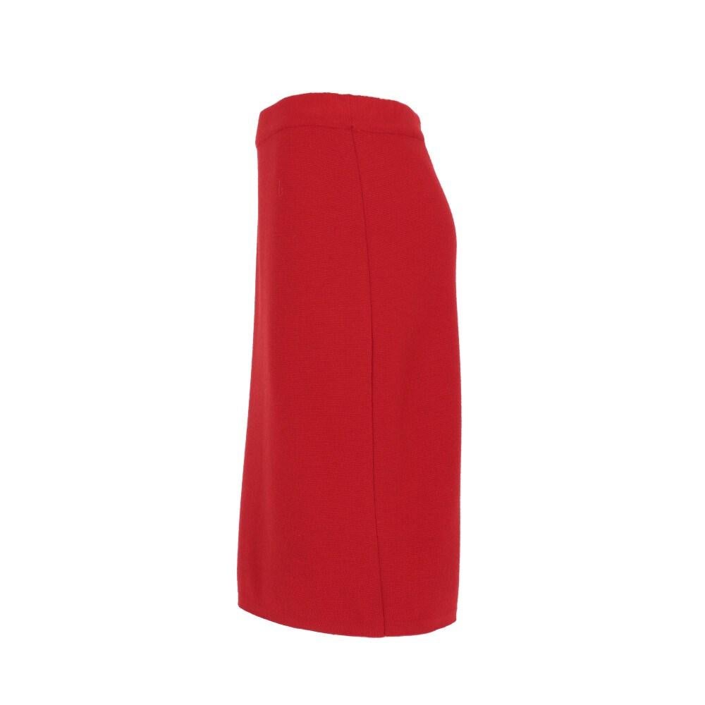 Red 90s Gianfranco Ferré red wool knitted skirt For Sale