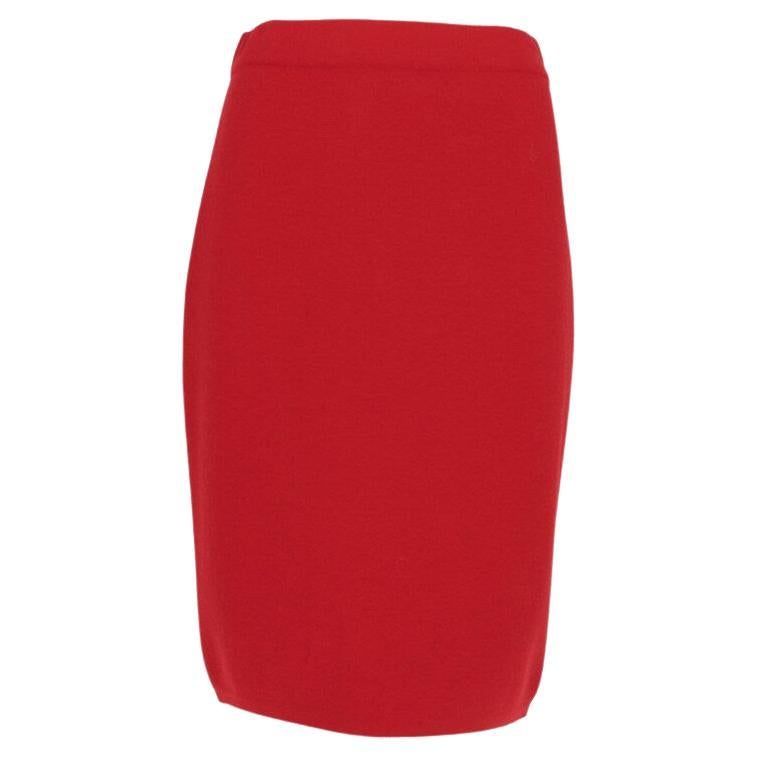 90s Gianfranco Ferré red wool knitted skirt For Sale