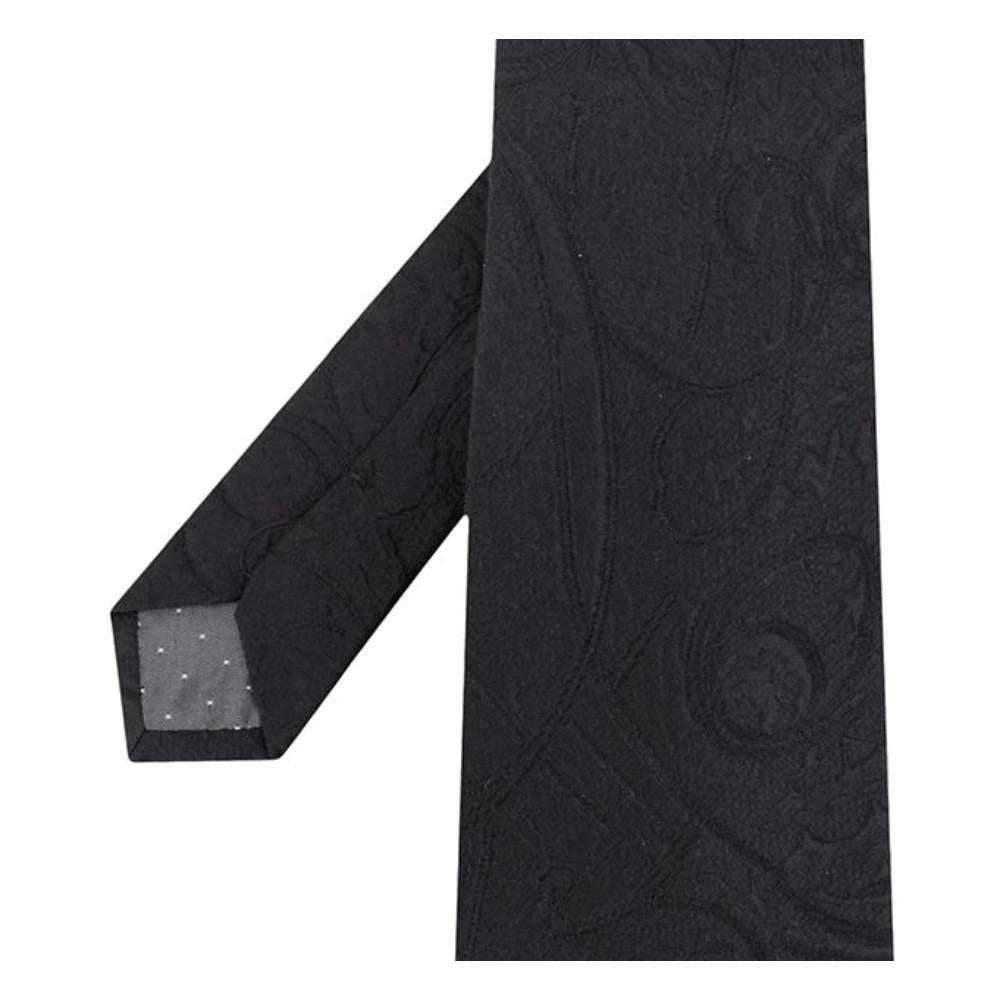 90s Gianfranco Ferré Vintage black silk and wool tie In Excellent Condition For Sale In Lugo (RA), IT