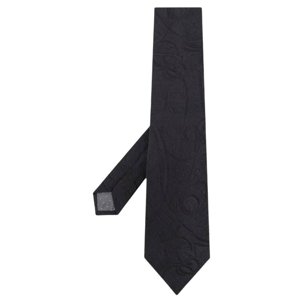 90s Gianfranco Ferré Vintage black silk and wool tie For Sale