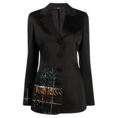 90s Gianfranco Ferrè Vintage black silk jacket with sequins decoration