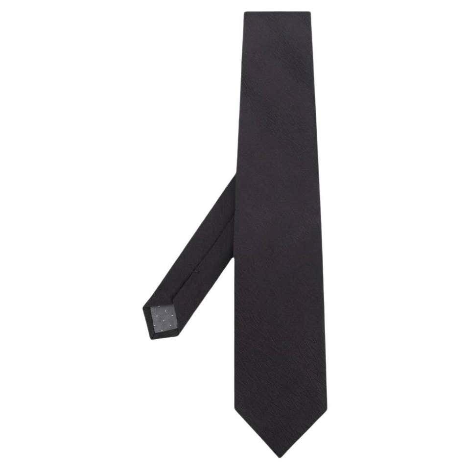 Cravatta Di Raso Nera Tinta Unita 3792 - Foto 4