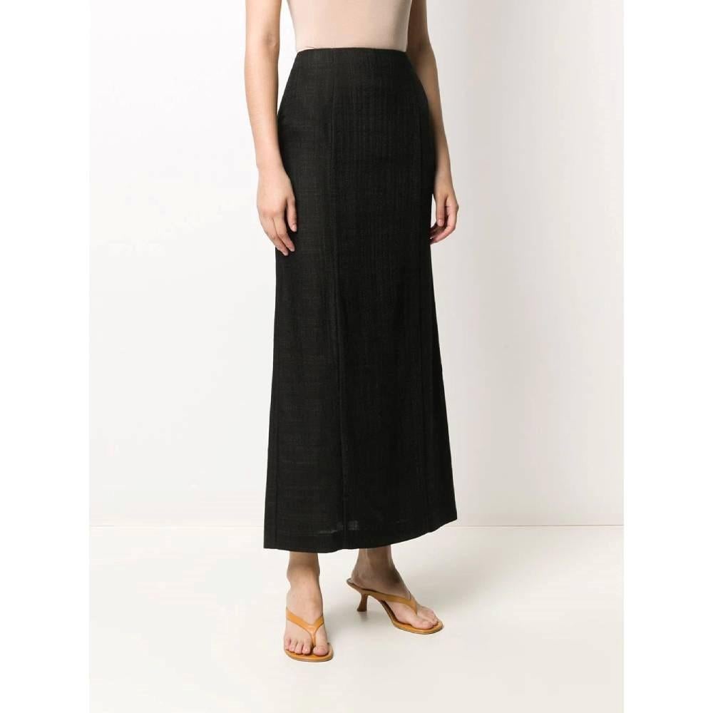 90s Gianfranco Ferrè Vintage black straight long skirt In Excellent Condition For Sale In Lugo (RA), IT