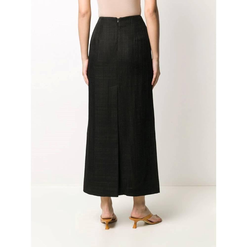 Women's 90s Gianfranco Ferrè Vintage black straight long skirt For Sale