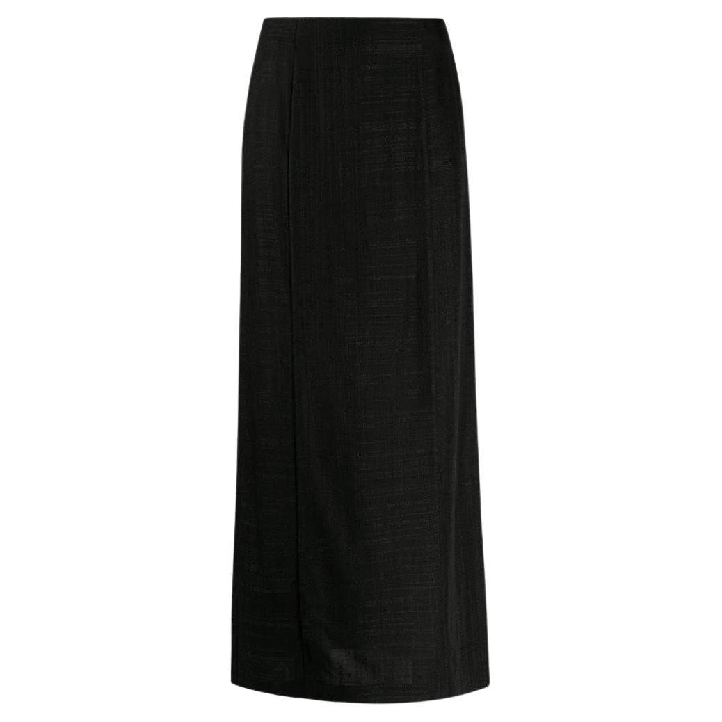 90s Gianfranco Ferrè Vintage black straight long skirt For Sale