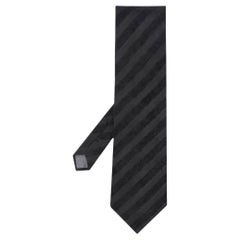 90s Gianfranco Ferré Vintage black striped silk tie