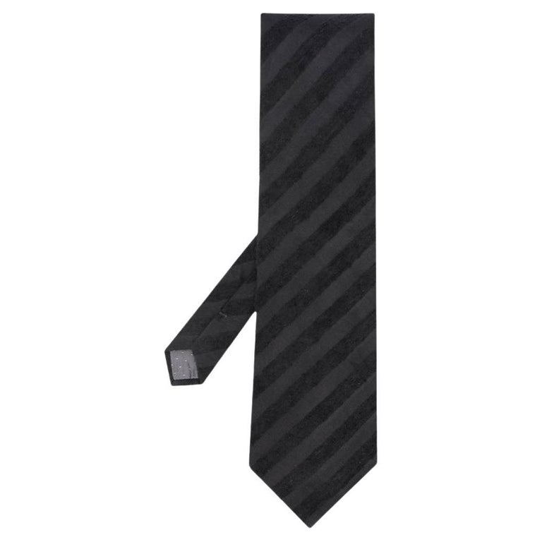 90s Gianfranco Ferré Vintage black striped silk tie For Sale at 1stDibs
