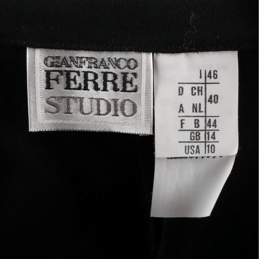 90s Gianfranco Ferré Vintage black wool blend trousers For Sale 1