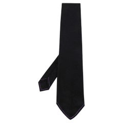 90s Gianfranco Ferré Vintage black wool tie with contrasting details
