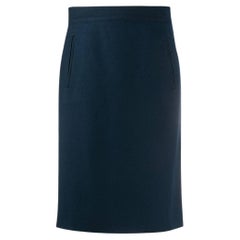 90s Gianfranco Ferré Vintage blue wool high-waisted skirt