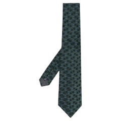 90s Gianfranco Ferrè Vintage green and blue silk tie