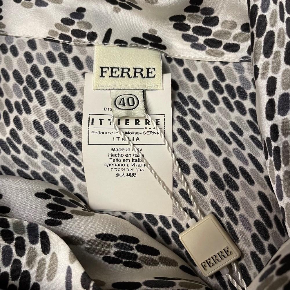 90s Gianfranco Ferrè Vintage pearl grey silk shirt with floreal prints 2