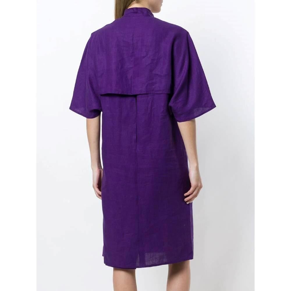 Women's 90s Gianfranco Ferré Vintage purple linen oversize dress For Sale