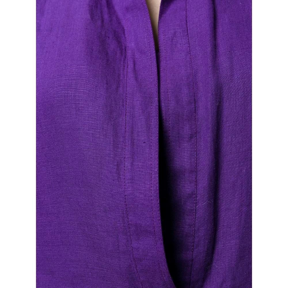 90s Gianfranco Ferré Vintage purple linen oversize dress For Sale 1