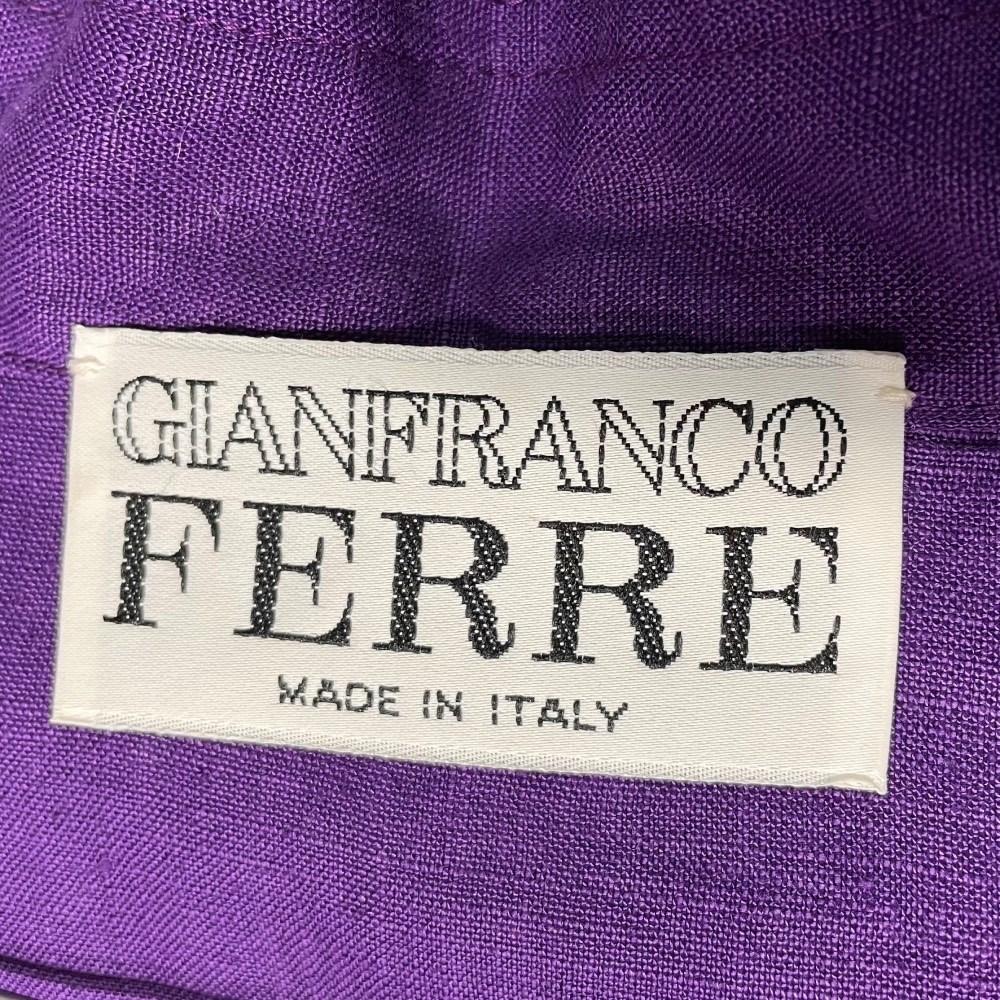 90s Gianfranco Ferré Vintage purple linen oversize dress For Sale 2