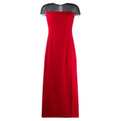 90s Gianfranco Ferré Vintage red wool long dress
