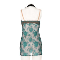 90s Gianfranco Ferré Vintage transparent laced multilayered top with visible bra