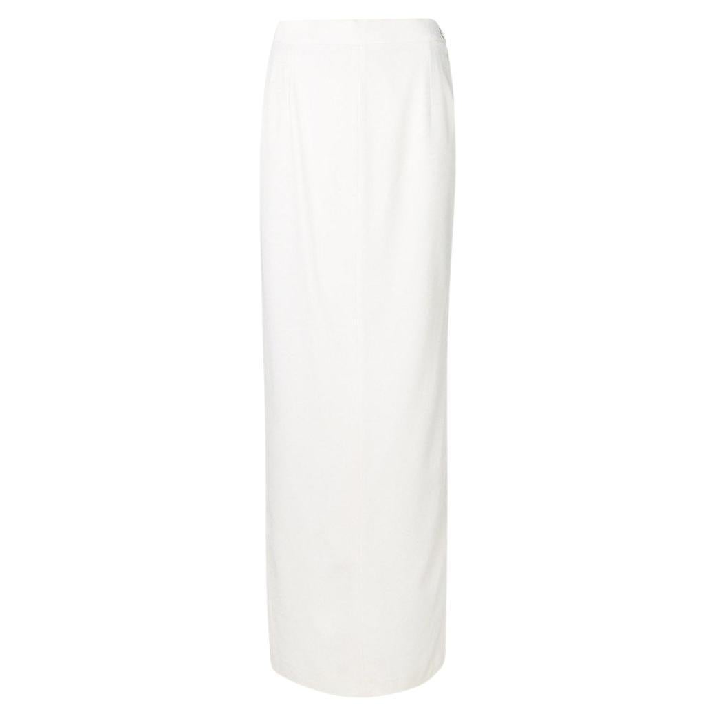 90s Gianfranco Ferré Vintage white mixed fabric long wedding skirt For Sale